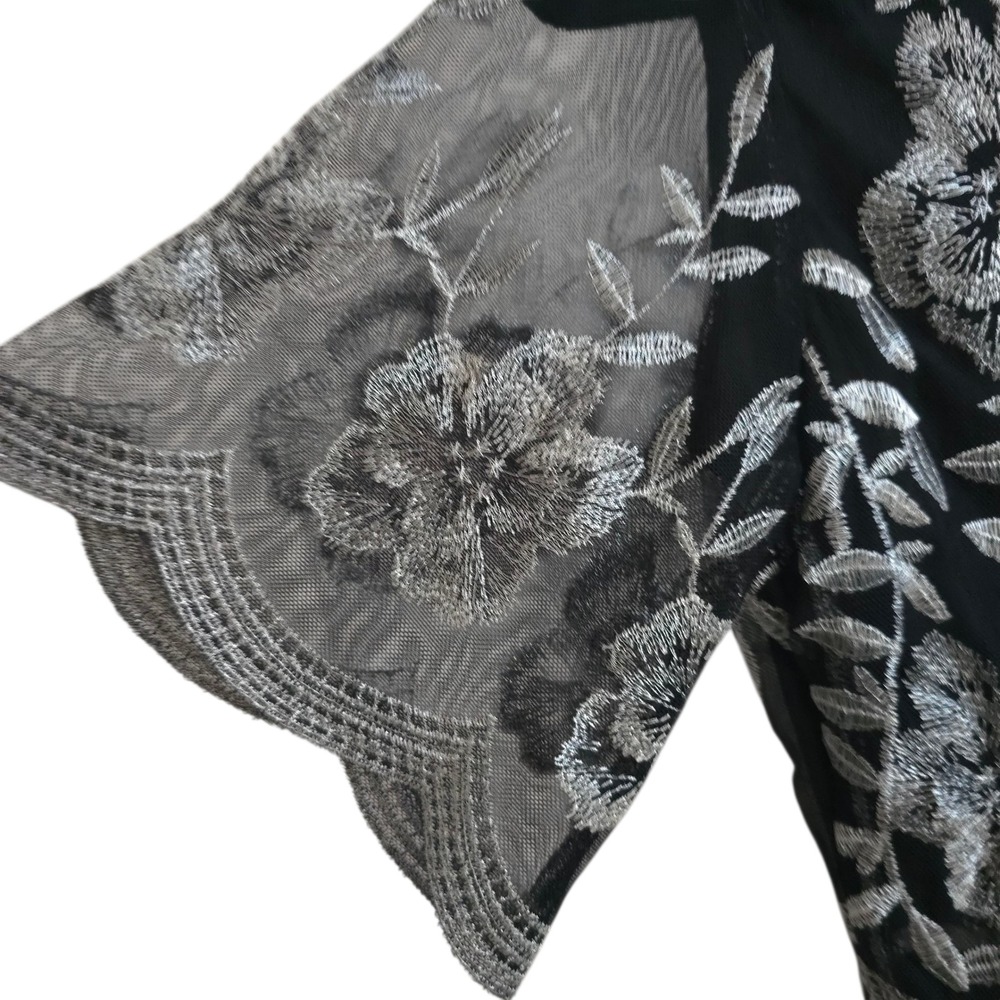 Honey Punch by List Plunge Black Silver Lace Romper M Whimsygoth Vampire Fairy - Picture 9 of 15